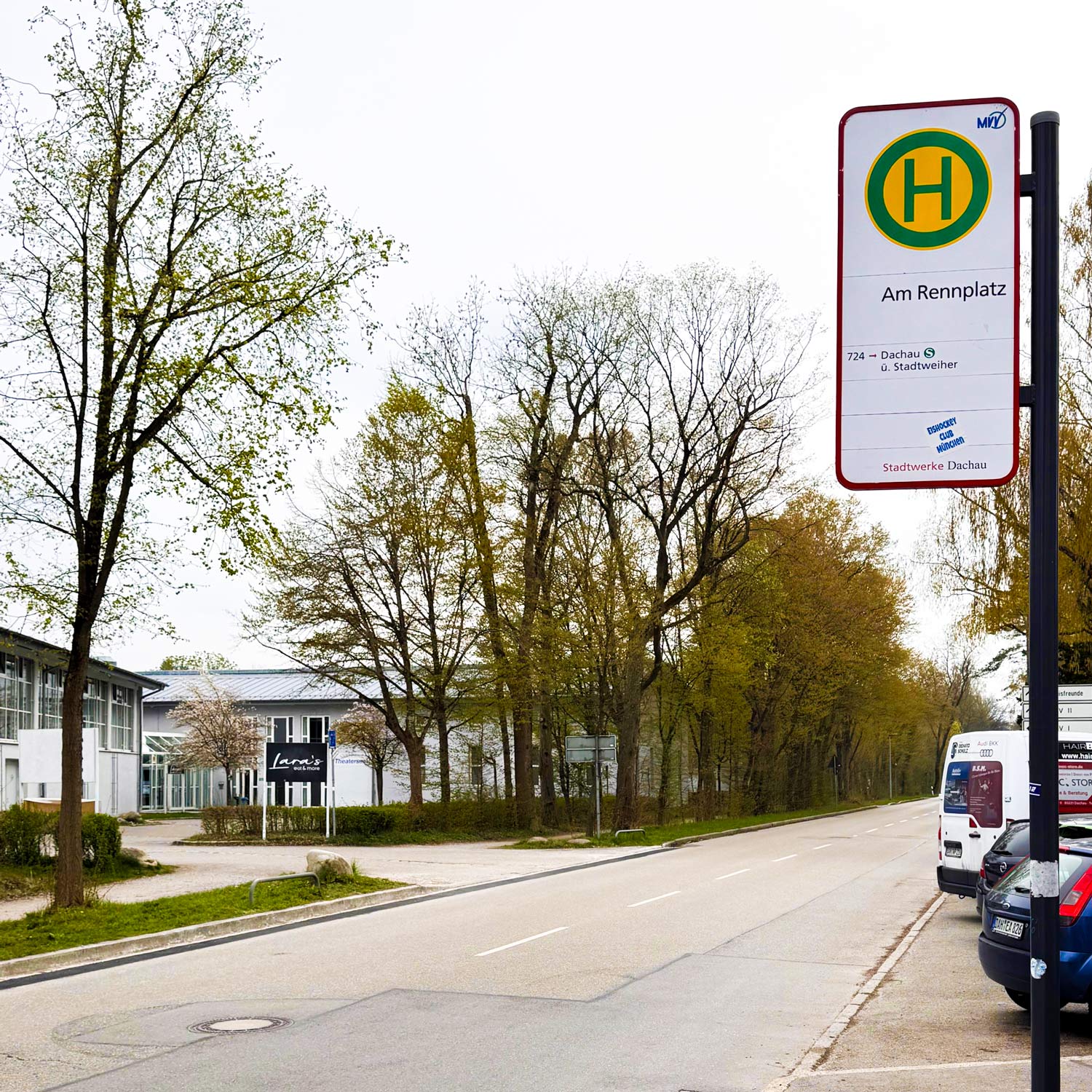 Anfahrt zur JOB Dachau mit dem Bus 724, Haltestelle "Am Rennplatz"